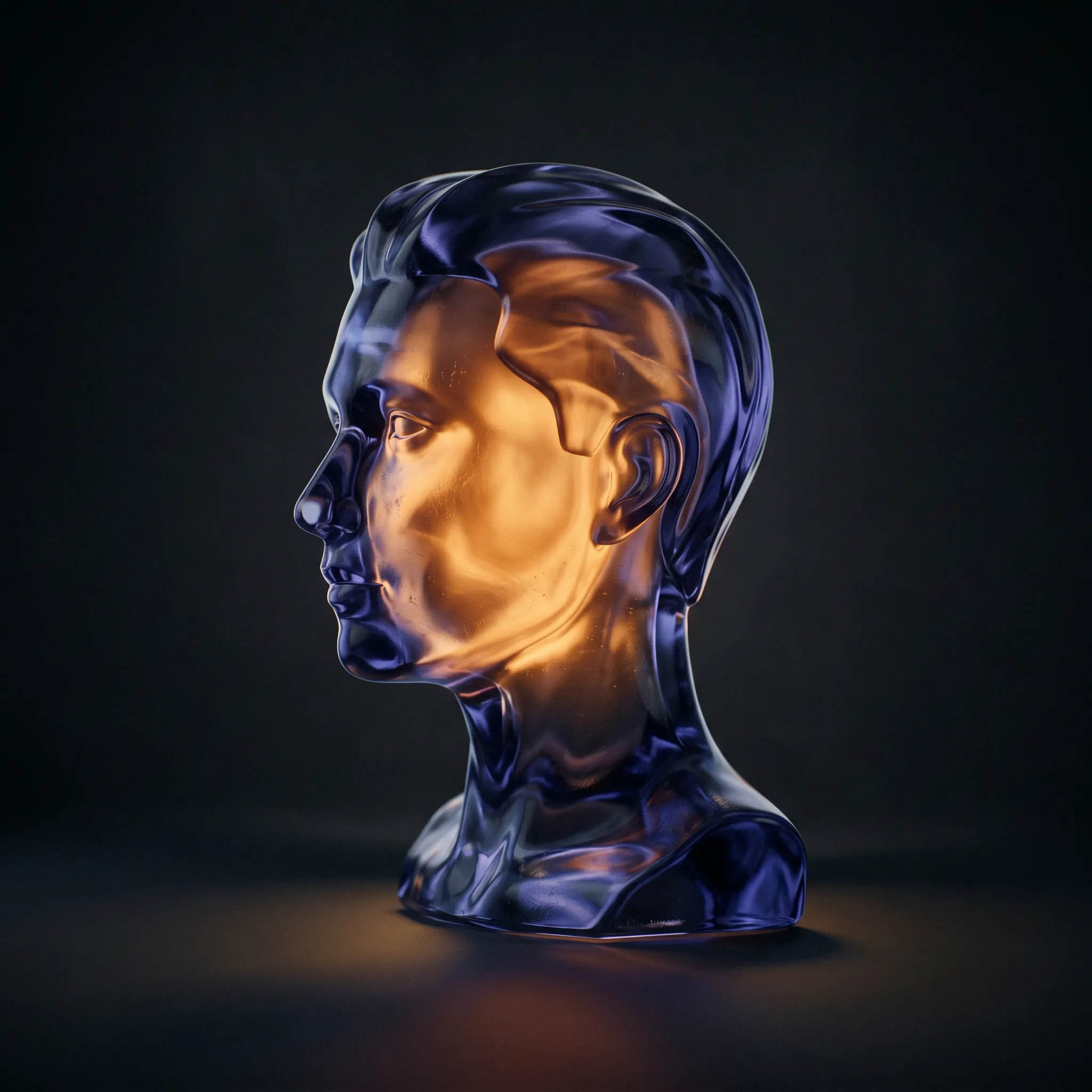 Abstract glass emblem representing Yudi
