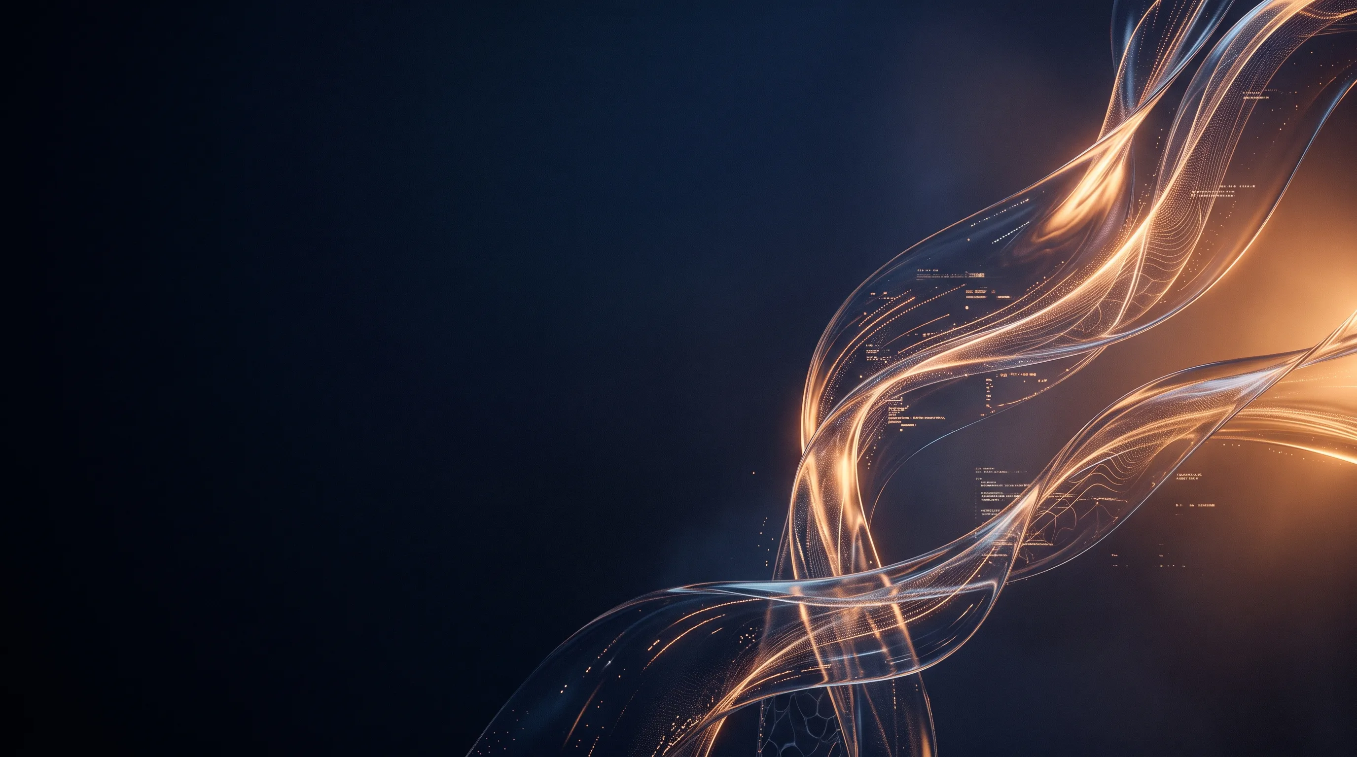 Abstract editorial artwork — indigo and amber light